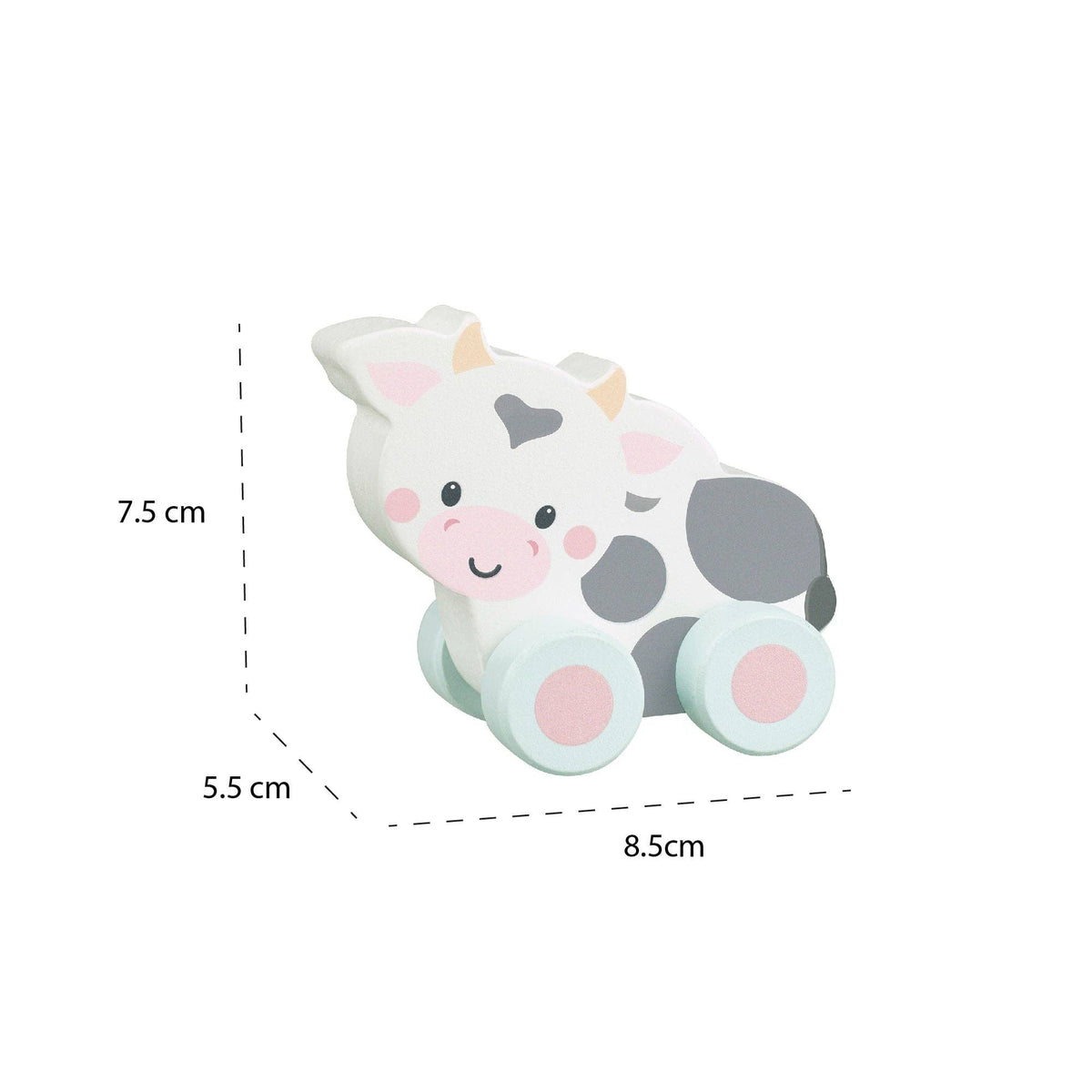 Cow Wooden First Push Toy