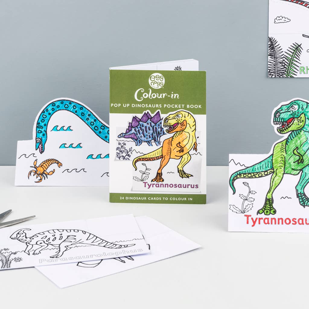 Colour-in Card Book - Pop-up Dinosaurs