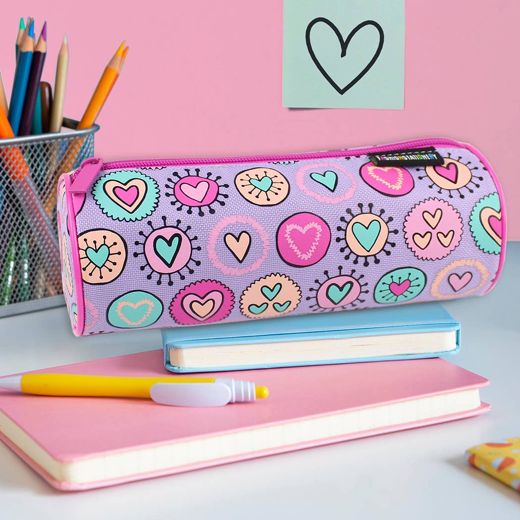Hearts Lilac Pencil Case