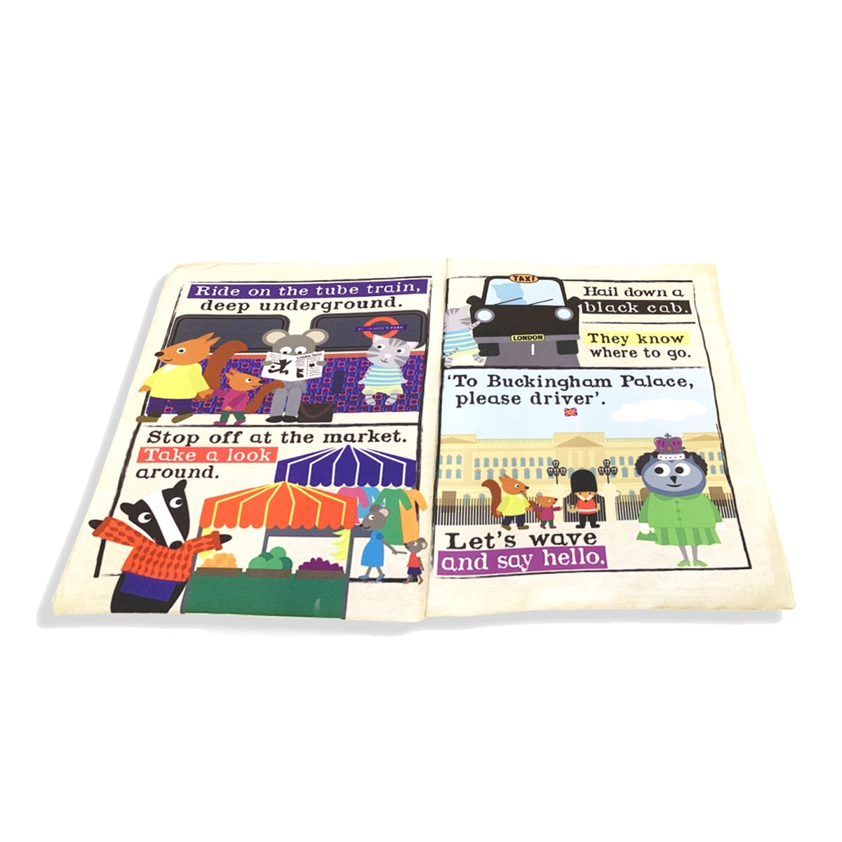 Nursery Times Crinkly Newspaper - A Day Out in London - Jo & Nic's Crinkly Cloth Books - The Forgotten Toy Shop