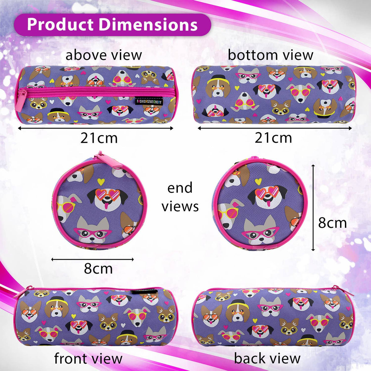 Cute Dogs Purple Pencil Case