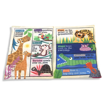 Nursery Times Crinkly Newspaper - Safari Animals - Jo & Nic's Crinkly Cloth Books - The Forgotten Toy Shop
